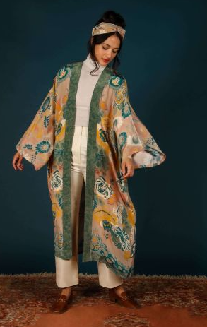Folk Art Floral Lux Kimono Gown - 13 Hub Lane   |  