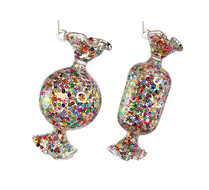 Glass Candy w/ Sequins Ornament