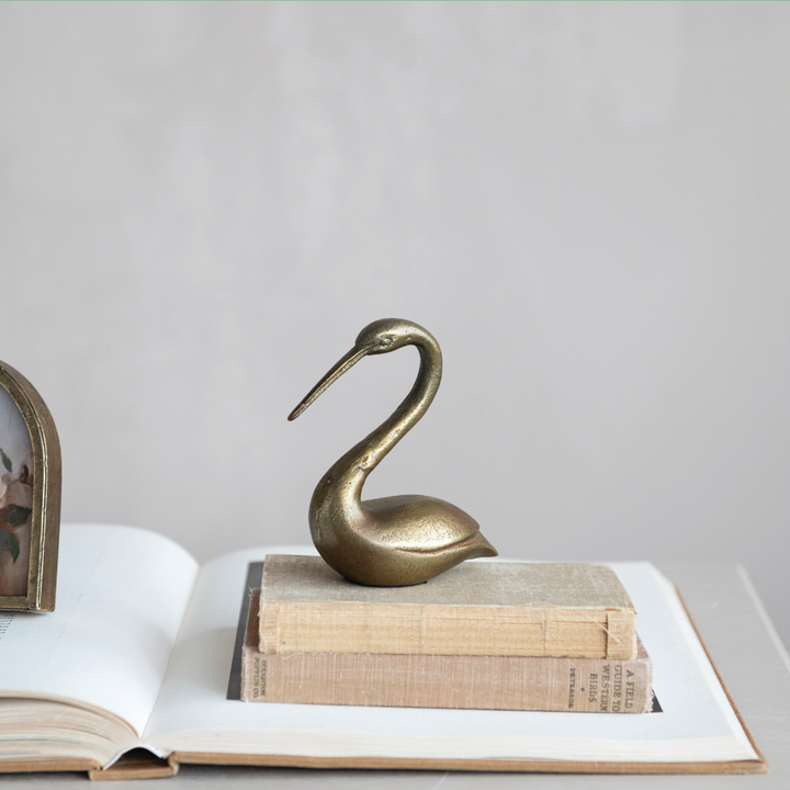 Antique Brass Swan