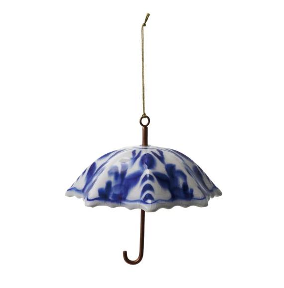 Hand-Painted Stoneware & Metal Umbrella Ornament - 13 Hub Lane   |  Vintage Inspired Ornaments