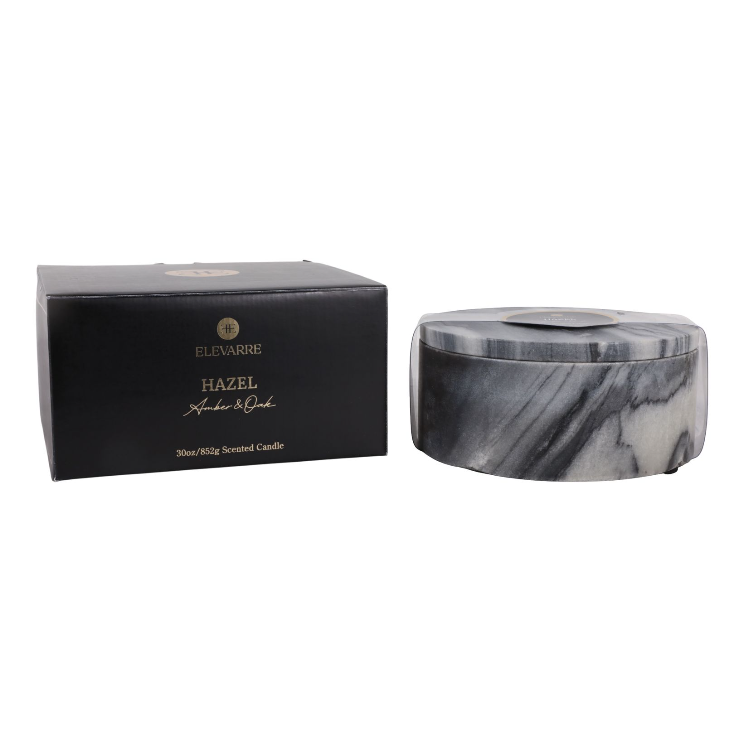 Hazel Amber & Oak Marble Candle