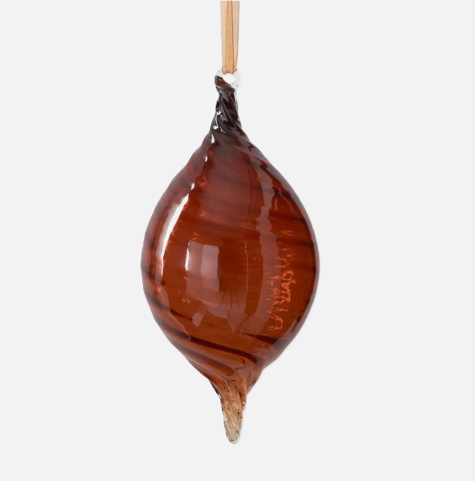 Brown Swirl Glass Ornament