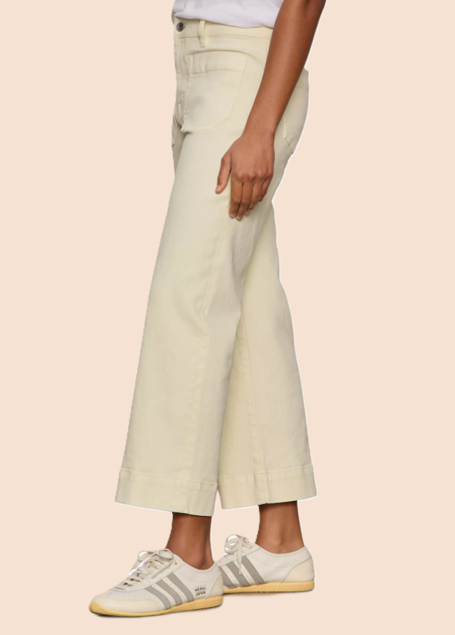 The Marine Jeans, Washed Lemon - 13 Hub Lane   |  Cropped Wide Leg Jeans