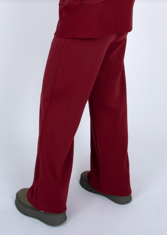 Prida Soft Knit Drawstring Pants, Chili - 13 Hub Lane   |  Wide Leg Sweats