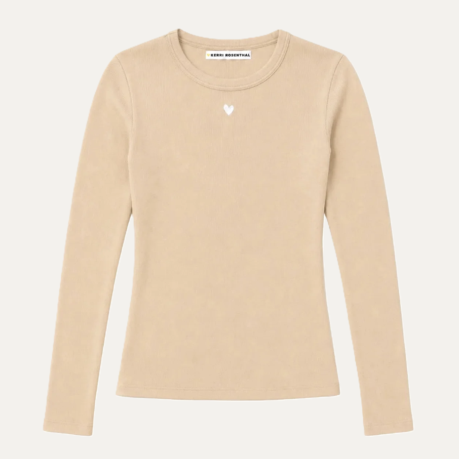 KR Long Sleeve Rib Tee, Camel