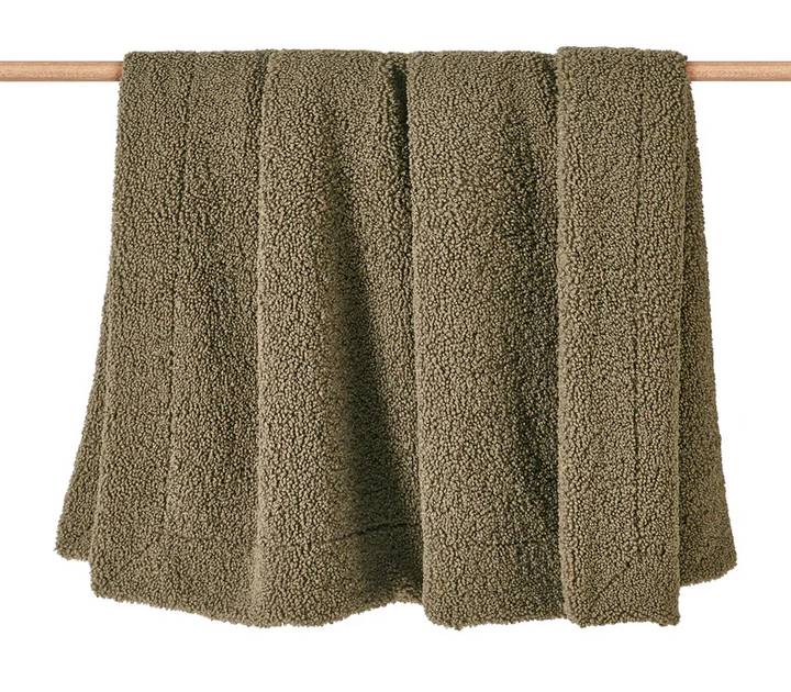 Teddy Throw Blanket, Dark Oak