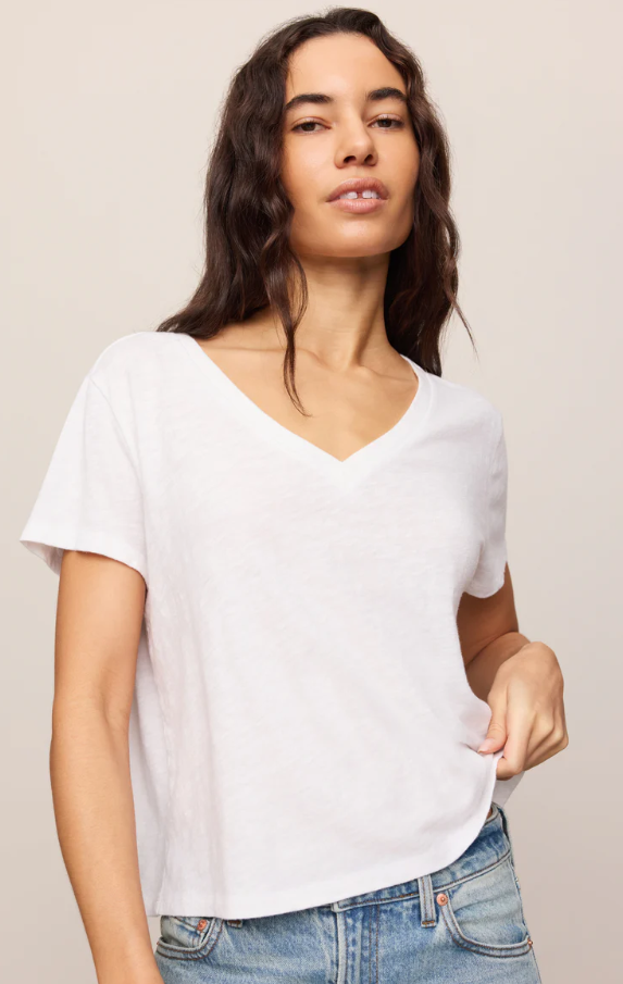 Nomad V Neck Tee, White
