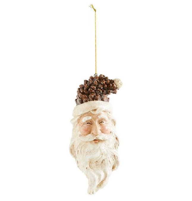 Pinecone Santa Head Ornament - 13 Hub Lane   |  