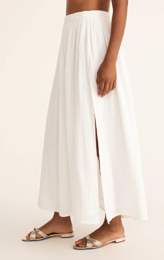 Reina Airy Skirt, White - 13 Hub Lane   |  Midi Skirts