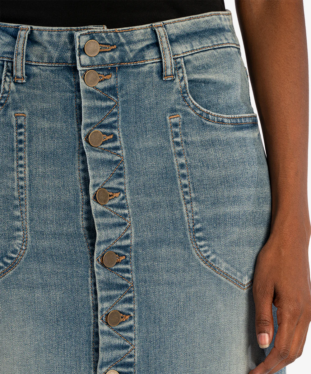 Kut From the Kloth Rose Denim Skirt