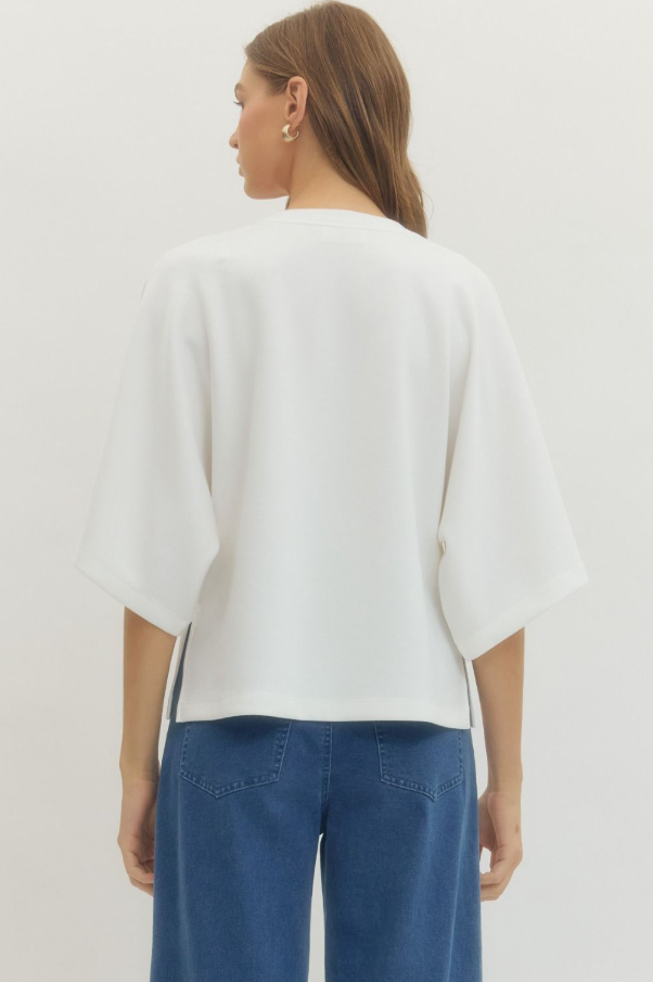 Capelet Knit Top, Off-White - 13 Hub Lane   |  Wide Sleeve Tops