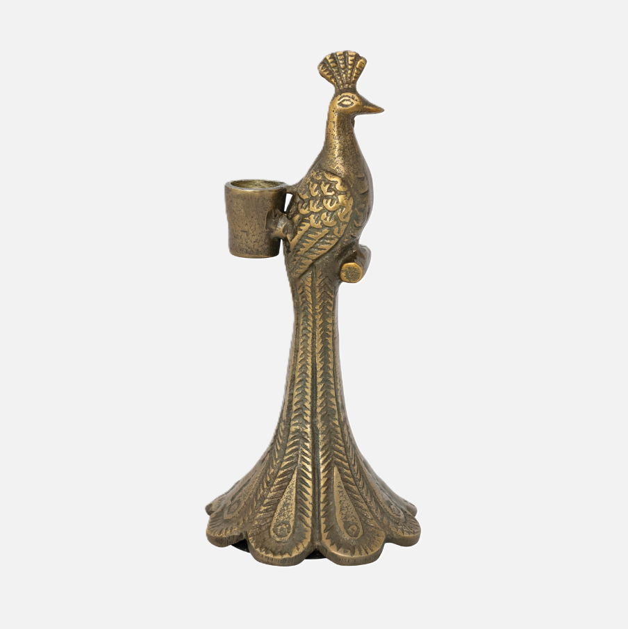 Cast Aluminum Peacock Taper Holder - 13 Hub Lane   |  