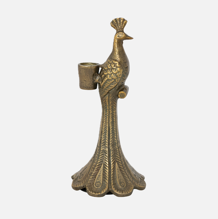 Cast Aluminum Peacock Taper Holder - 13 Hub Lane   |  