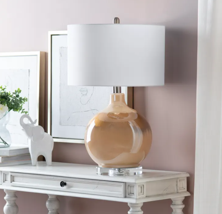 Dana Reverse Painted Table Lamp, Bronze - 13 Hub Lane   |  Glass Table Lamps