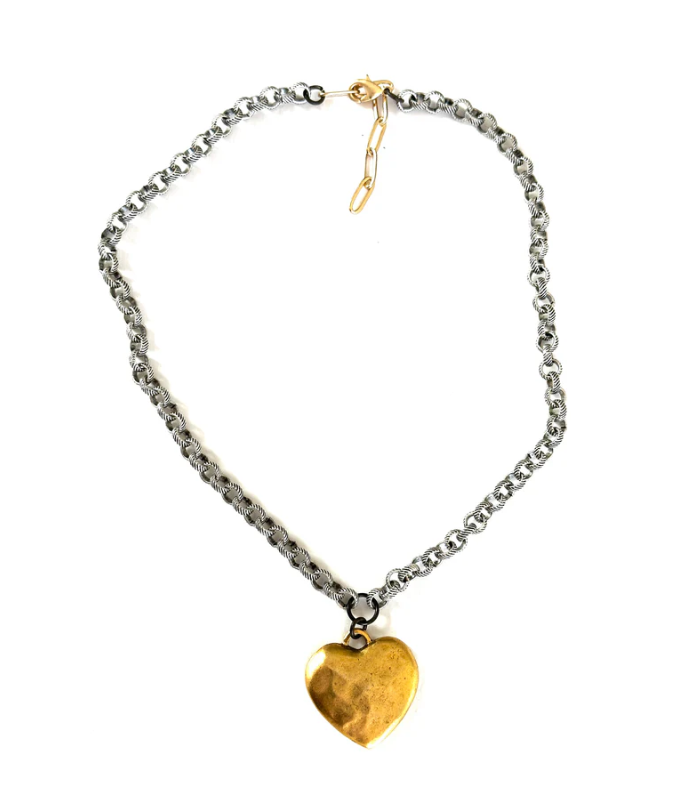 CV Designs Hammered Heart Necklace - 13 Hub Lane   |  