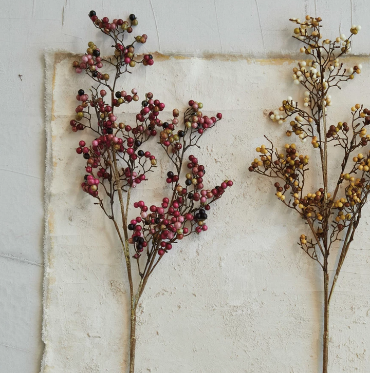 Faux Berry Stem, Burgundy