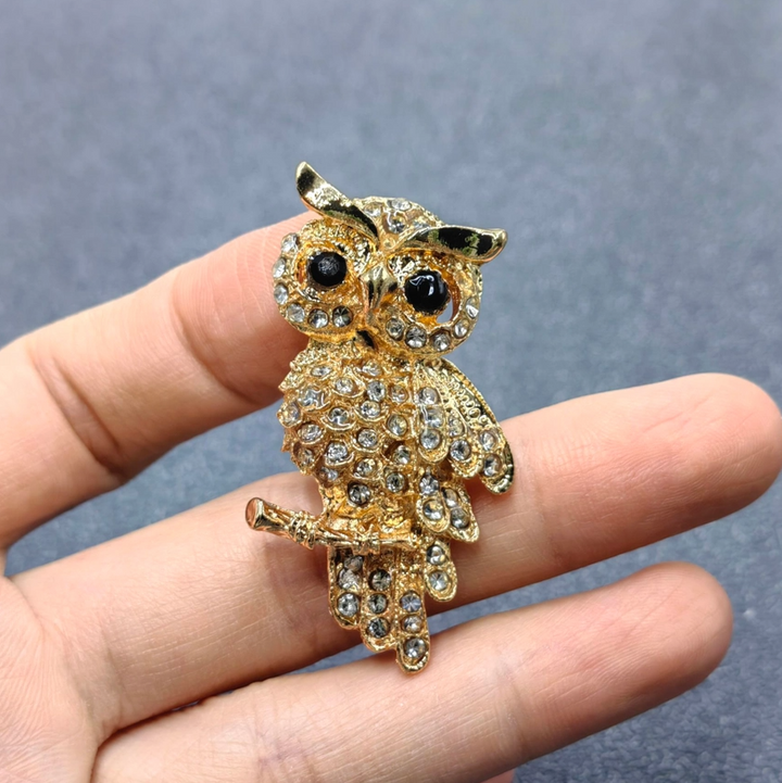 Rhinestone Owl Brooch - 13 Hub Lane   |  Brooches