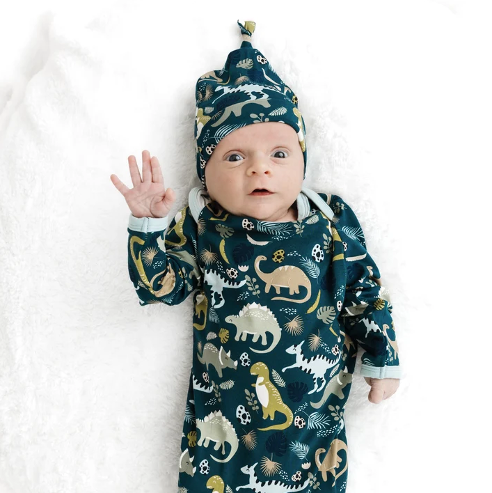 Prehistoric Friends Dinosaur Gown & Hat Set