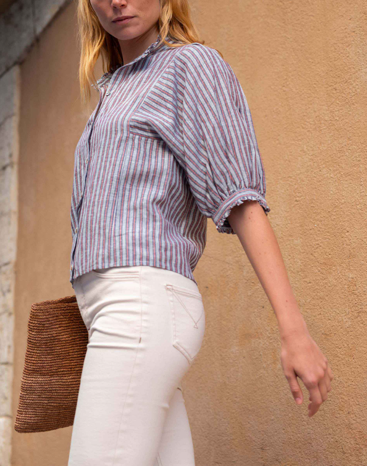 Sweet Clementine Button-Up, Marseille Stripe