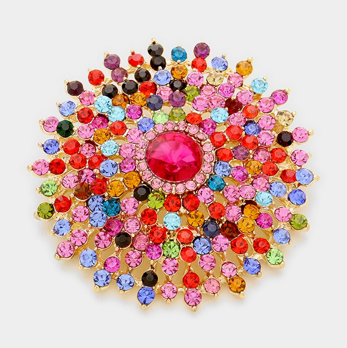 Glass Crystal Bubble Brooch - 13 Hub Lane   |  