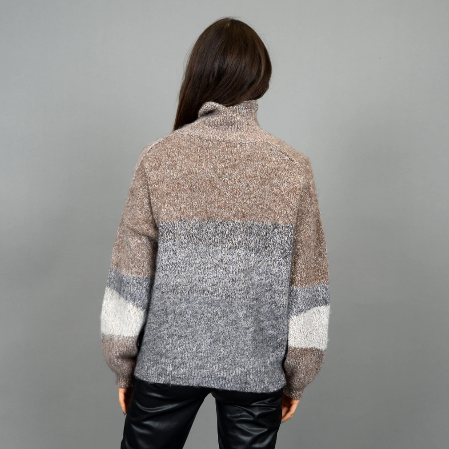 Britannia Raglan Sleeve Sweater, Taupe