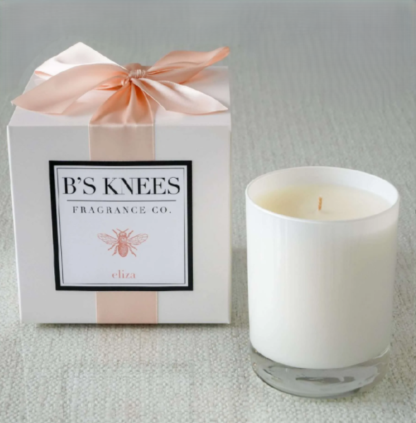 B's Knees 1-Wick White Glass Candle
