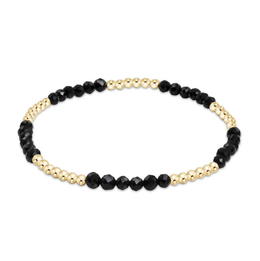 enewton Blissful Pattern 2.5mm Bead Bracelet - Faceted Onyx