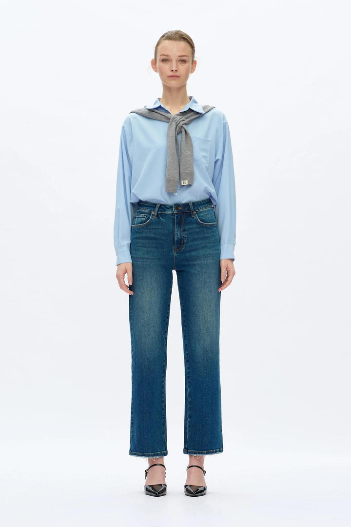 High Rise Vintage Straight Jeans, Vintage Medium Blue