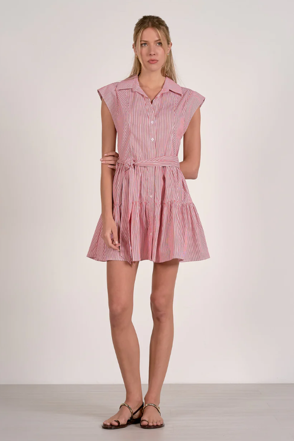 Cap Sleeve Tiered Mini, Red Stripe - 13 Hub Lane   |  