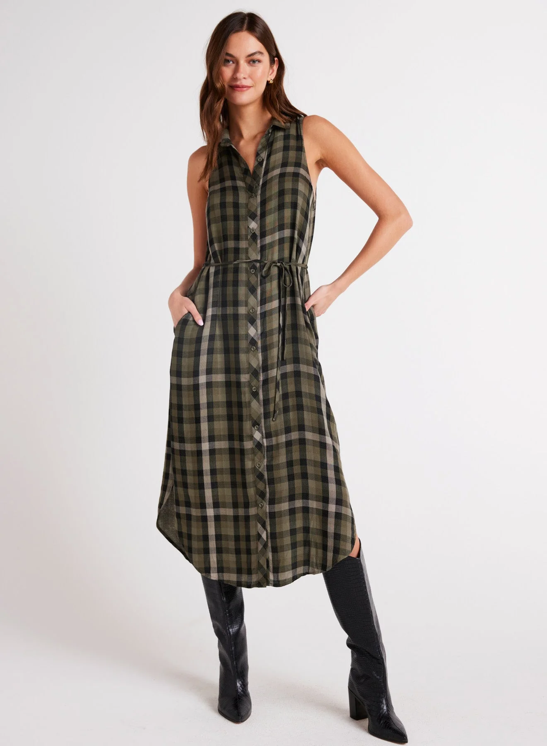 Bella Dahl Sleeveless Button Down Midi Dress S Bella Dahl Sleeveless Button Down Midi Dress S