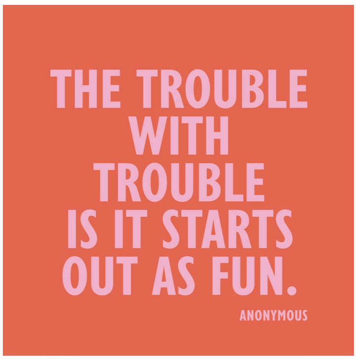 The Trouble w/ Trouble Cocktail Napkins - 13 Hub Lane   |  Funny Cocktail Napkins
