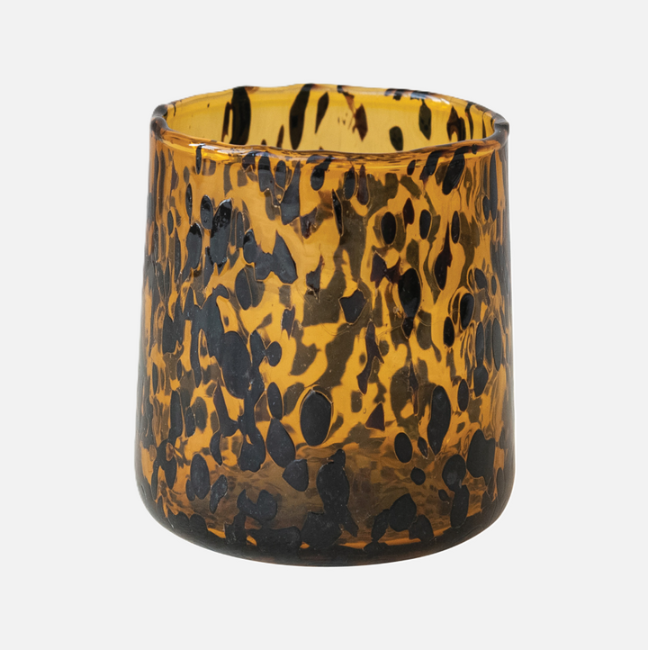 Confetti Drinking Glass, Tortoise Shell