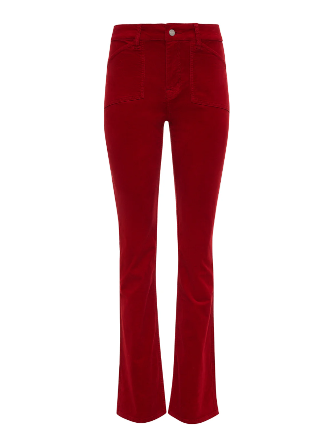 Velveteen Brook Bootcut Pants, Cherry Lacquer