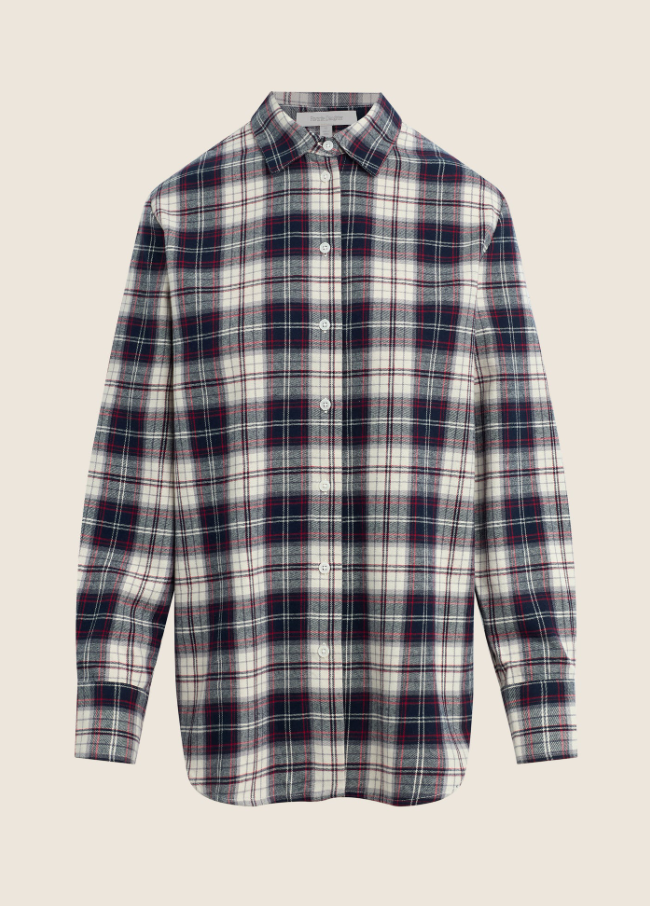 The Boyfriend Shirt, Midnight Cream Plaid
