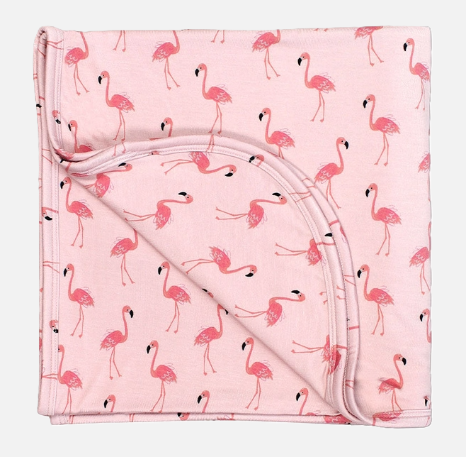 Fancy Flamingos Luxury Bamboo Blanket