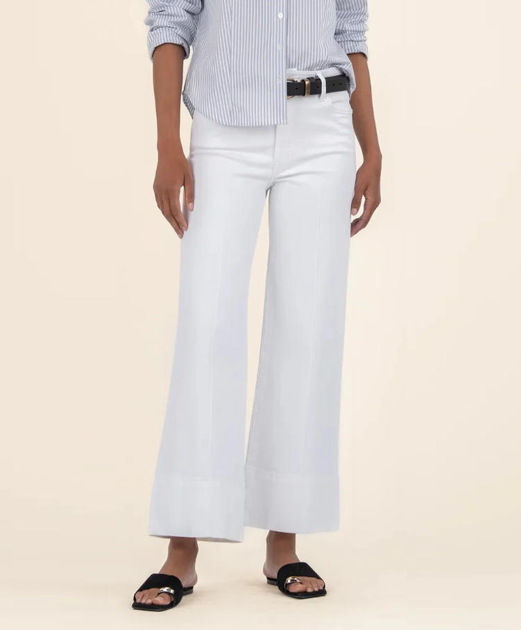 Kut From the Kloth Meg Pin Tuck Wide Leg, Optic White