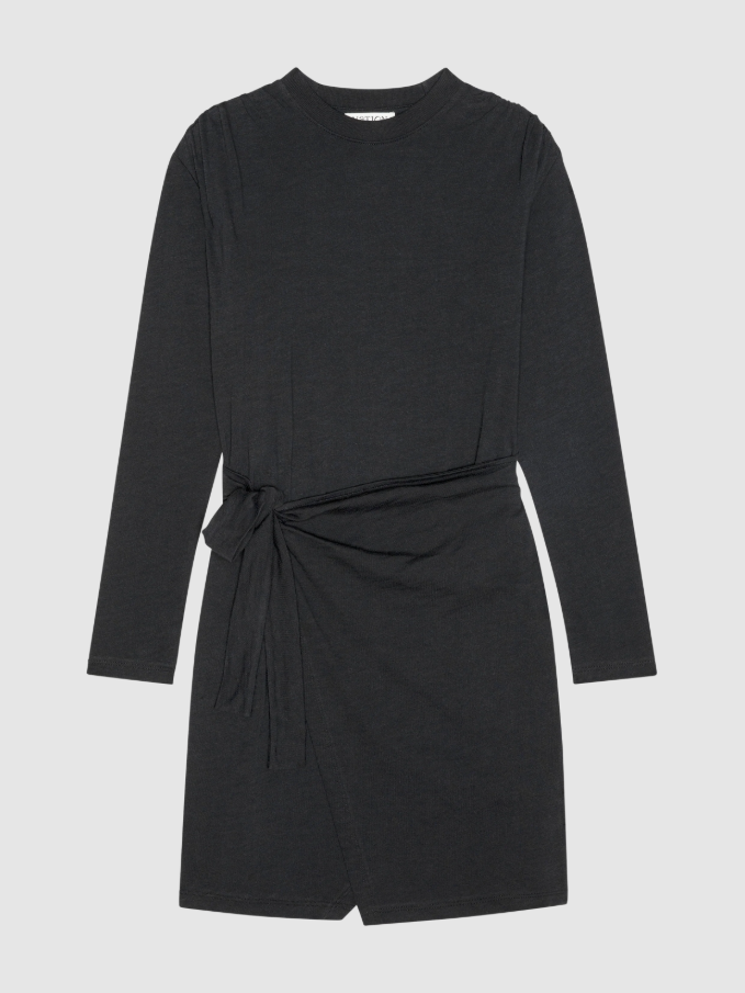 Nation LTD Taylor Wrap Mini, Jet Black - 13 Hub Lane   |  Mini Dresses