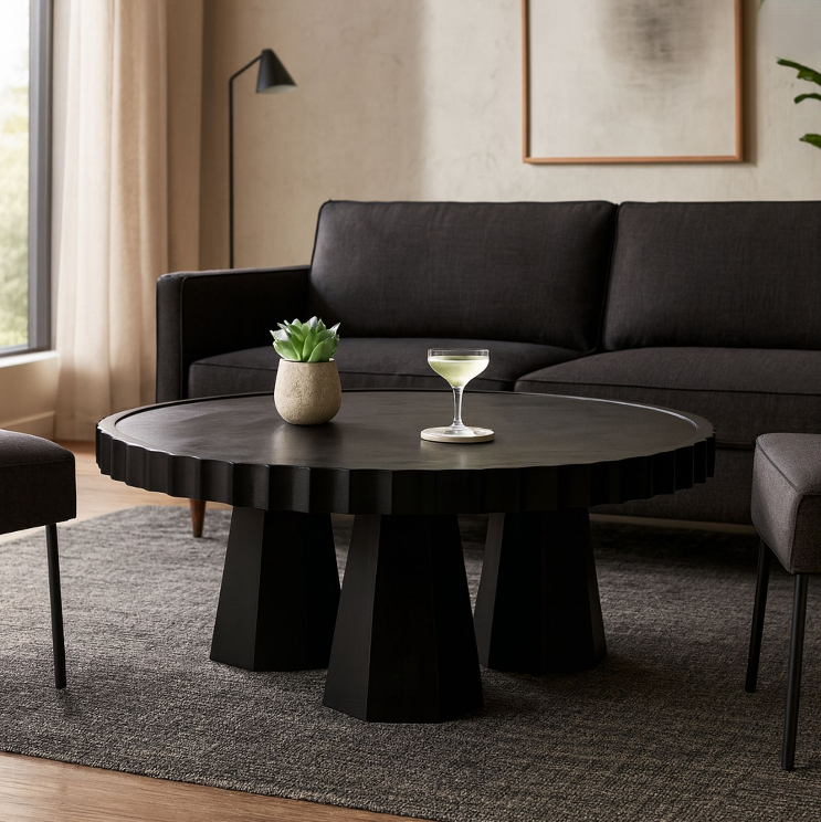 42" Luzia Metallic Marble Coffee Table
