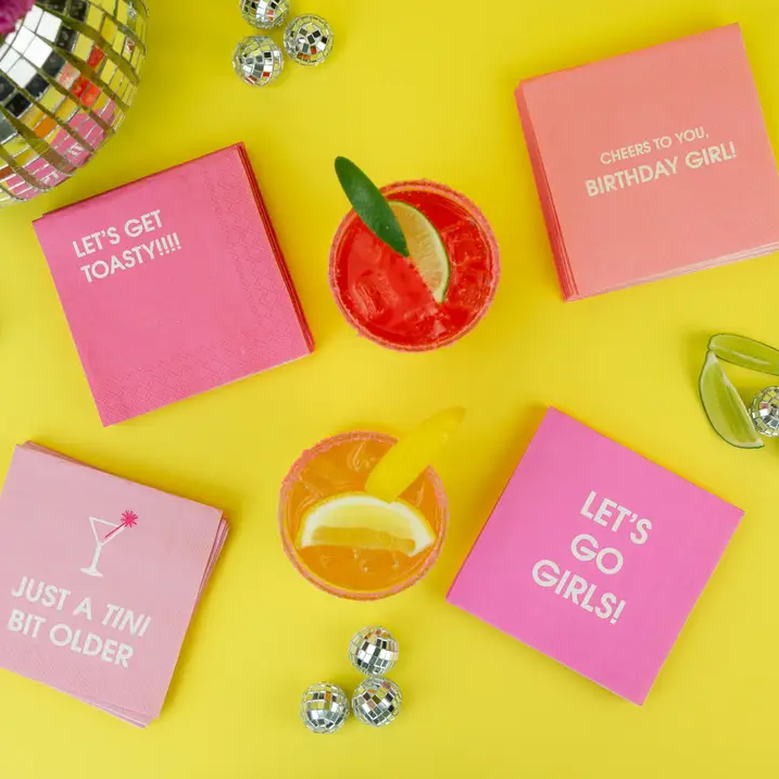 Just A Tini Bit Older - Cocktail Napkins - 13 Hub Lane   |  Funny Cocktail Napkins