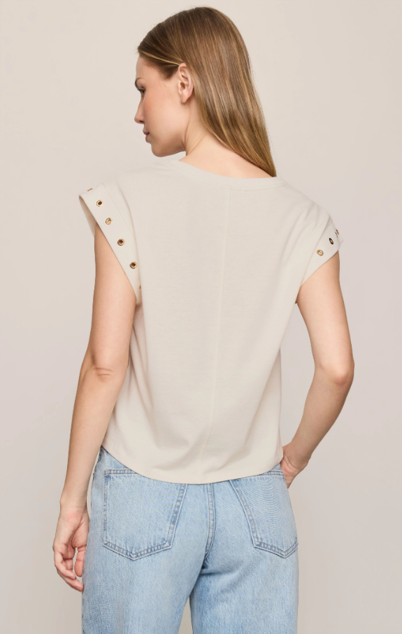 Camino Grommet Muscle Tee, Sandstone