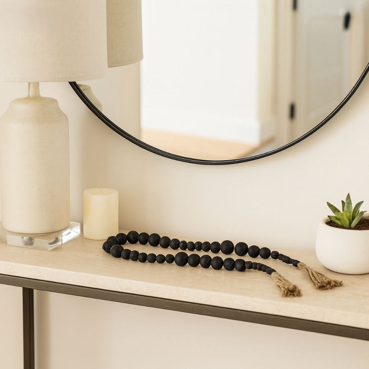 Duneford Beaded Garland, Black