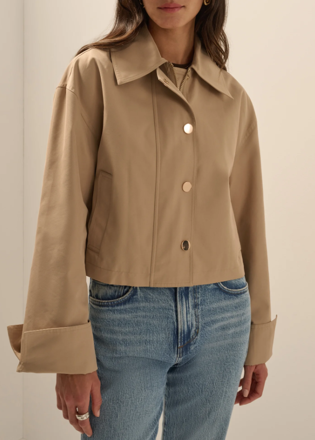 Rue Cropped Trench, Khaki