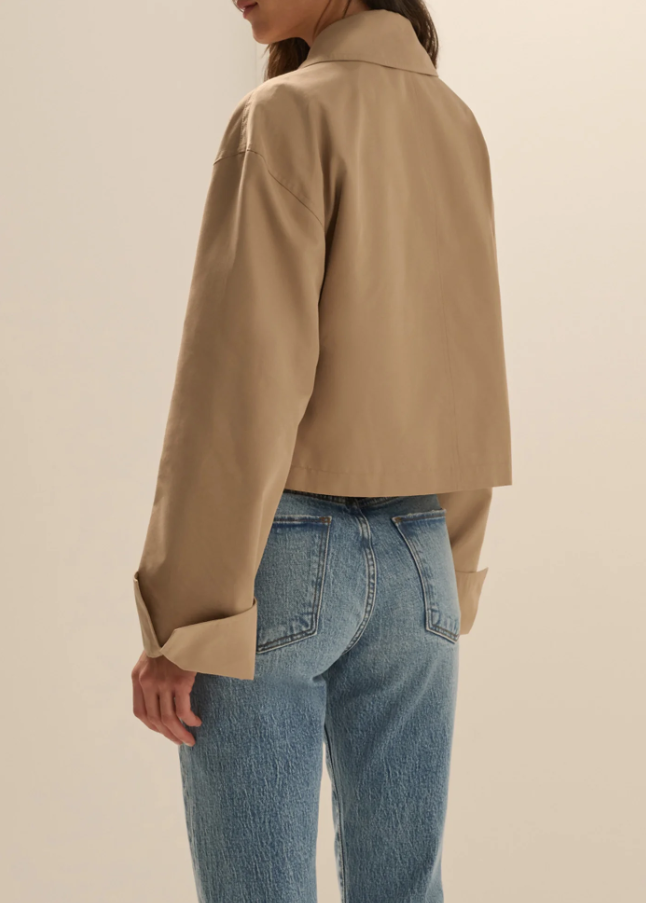 Rue Cropped Trench, Khaki