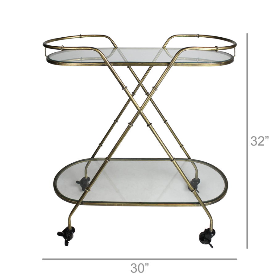 Vera Oval Bar Cart - 13 Hub Lane   |  