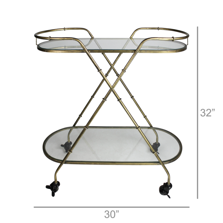 Vera Oval Bar Cart - 13 Hub Lane   |  