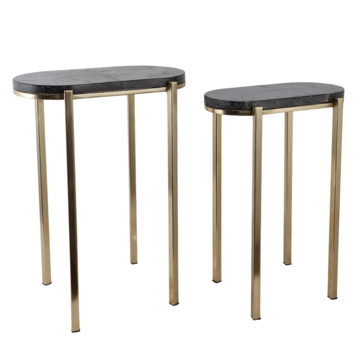 Dewey Black Quartz Nesting Tables