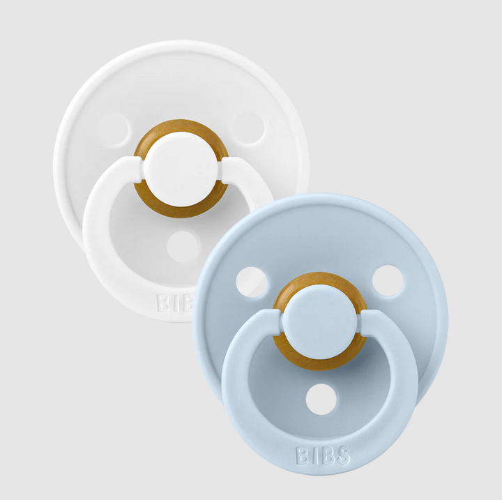 Colour Pacifiers 2 Pack, White & Baby Blue