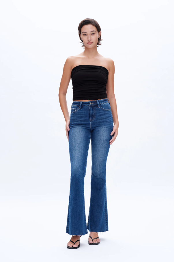 High Rise Flare Jeans, Midnight Thunder - 13 Hub Lane   |  Slim Flare Jeans