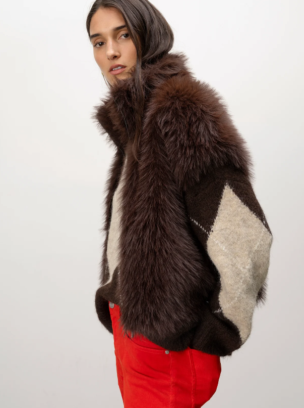 Silky Fur Vest, Espresso Martini