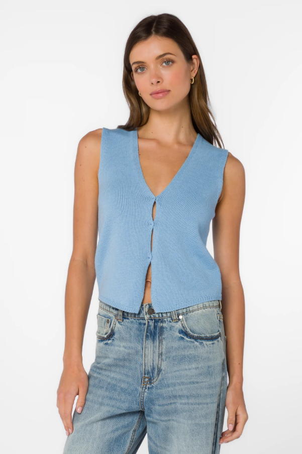 Rosina Vest, Powder Blue - 13 Hub Lane   |  Sweater Vests